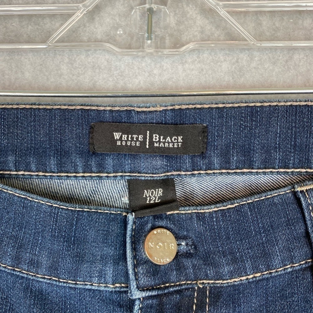 White House/Black Market Blue Jeans Noir 12L - Picture 3 of 10